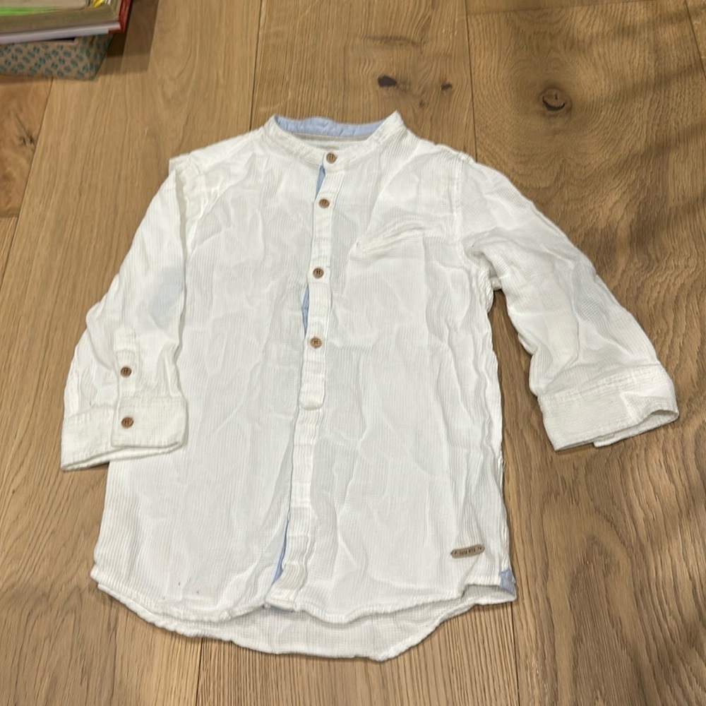 Zara white button shirt boys dress 8 Y